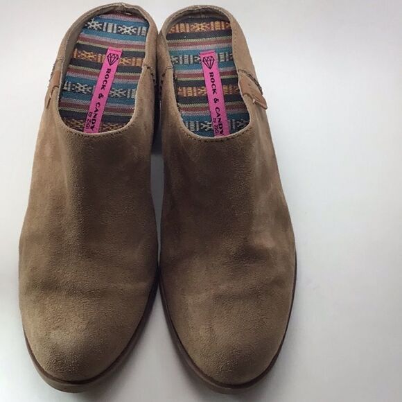 Rock & Candy Clogs Francie Mules by Zigi Tan Faux Suede Size 10 - Picture 2 of 8